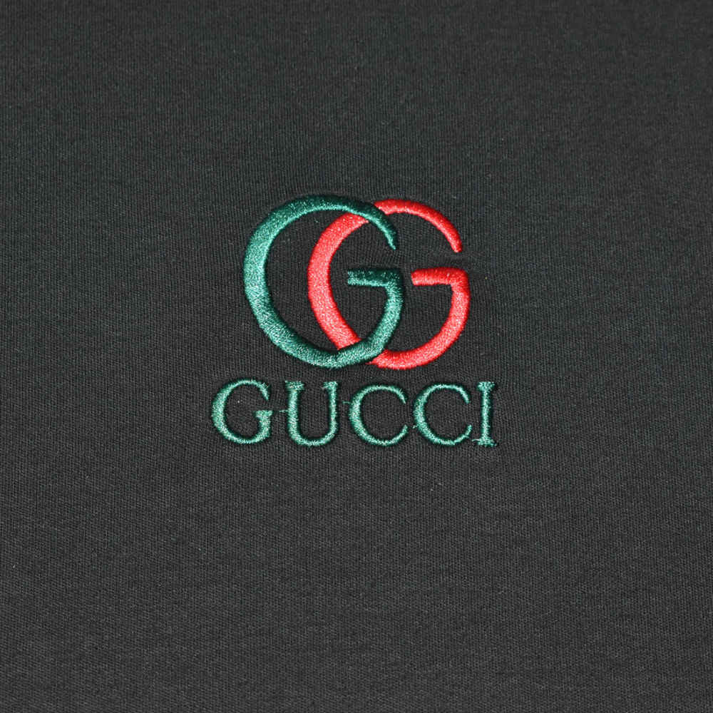 Gucci Embroidered logo Black T-shirt & Shorts Combo-3