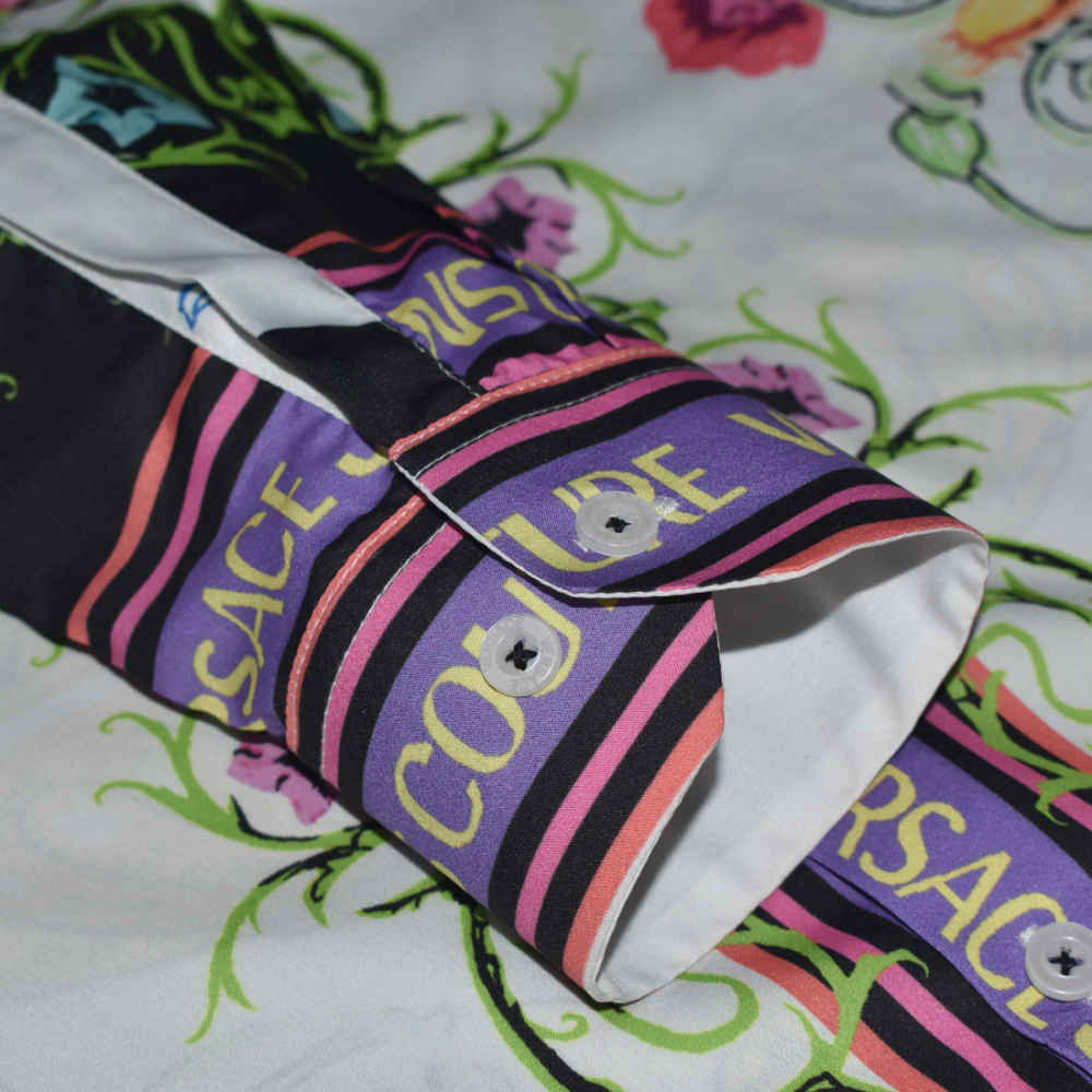 Versace Jeans Couture White Garden Print Shirt-thumb-5