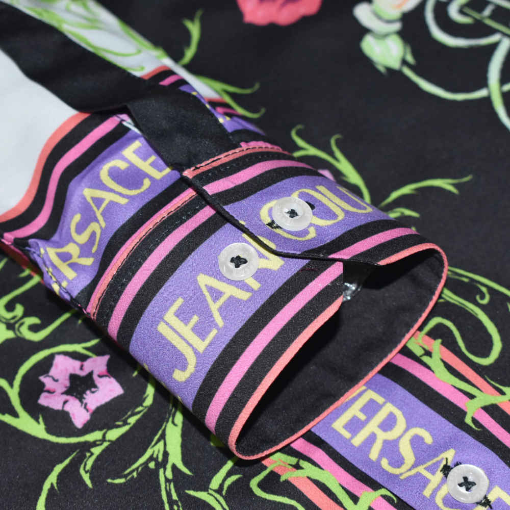 Versace Jeans Couture Black Garden Print Shirt-5