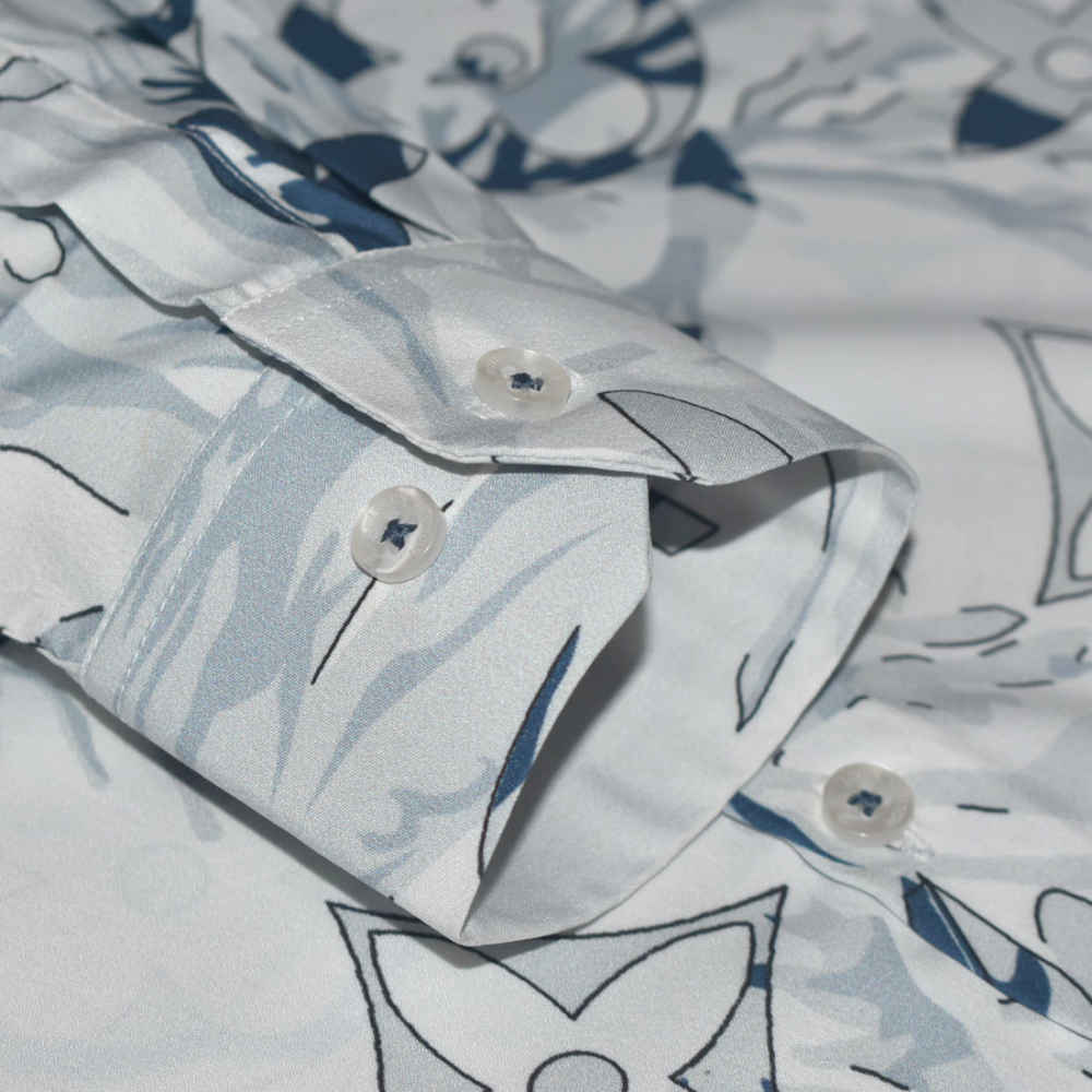 Louis Vuitton Monogram White & Blue Premium Shirt-5