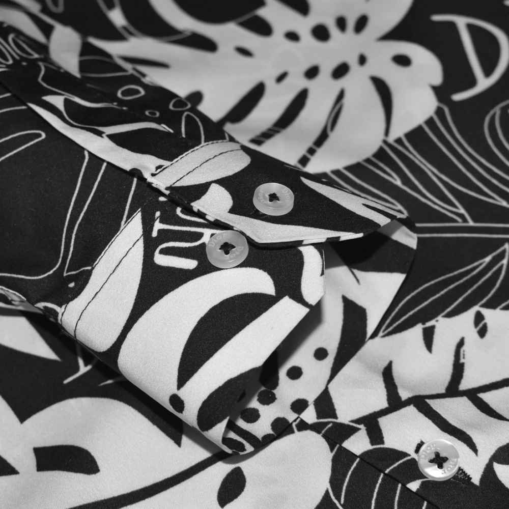 Dior Floral Print Black Premium Quality Shirt-thumb-5