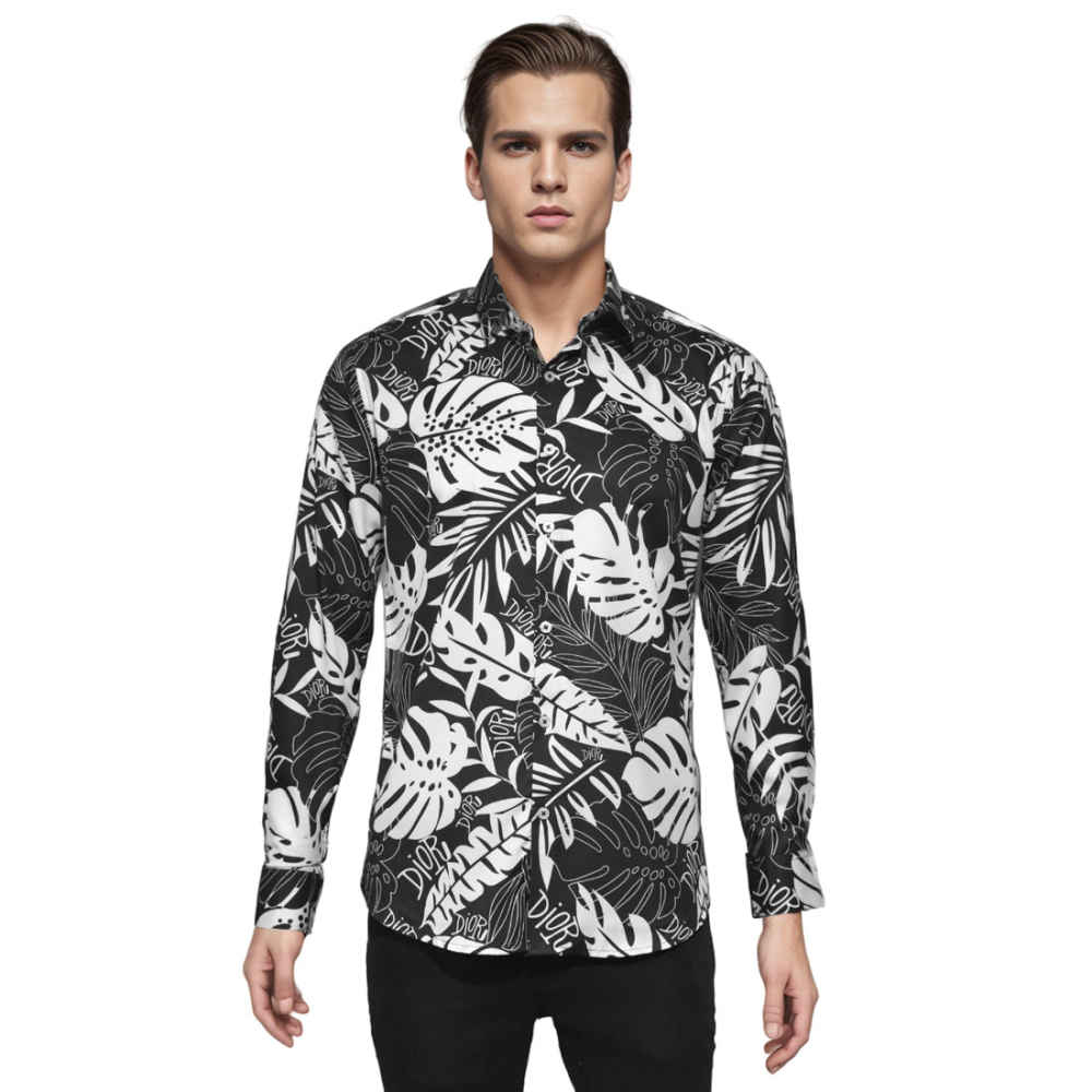 Dior Floral Print Black Premium Quality Shirt-thumb-6