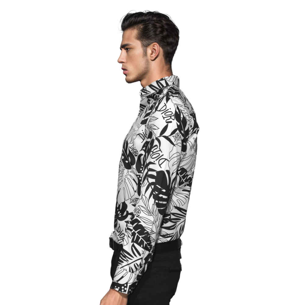 Dior Floral Print White Premium Quality Shirt-2