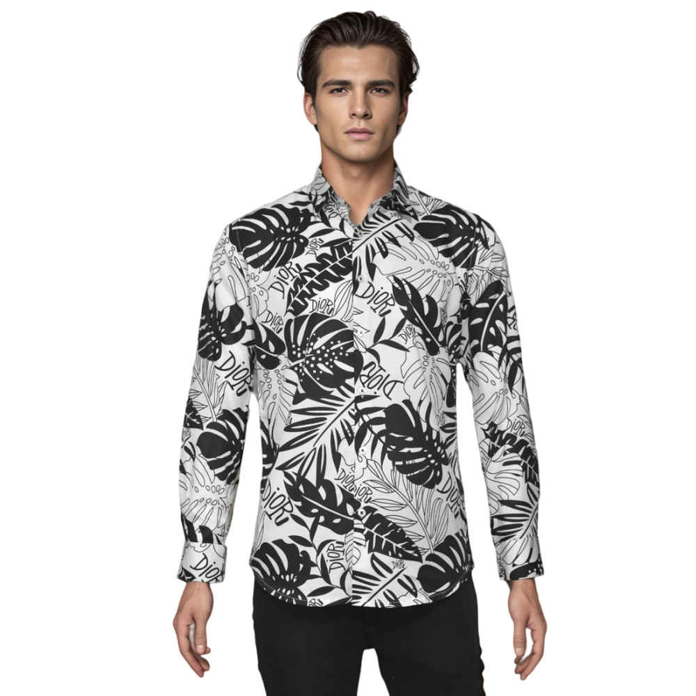 Dior Floral Print White Premium Quality Shirt-6
