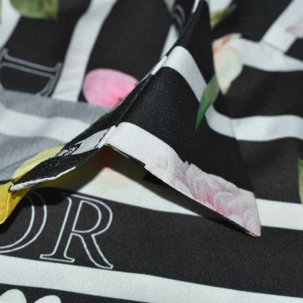 Dior Floral Print Black Premium Cotton Shirt-4