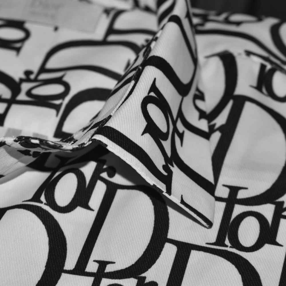 Dior Printed White Premium Quality Cotton Shirt-4