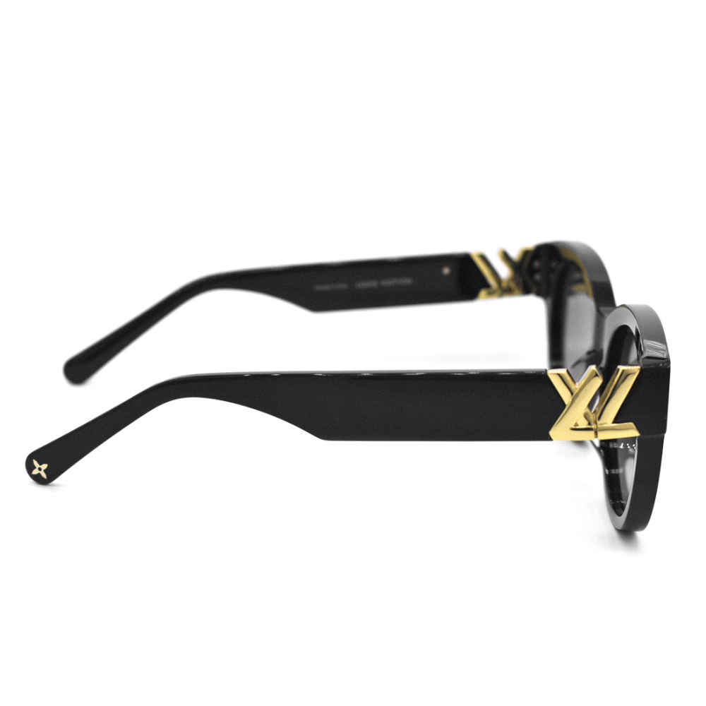 Louis Vuitton Black Premium Round Sunglasses-thumb-3