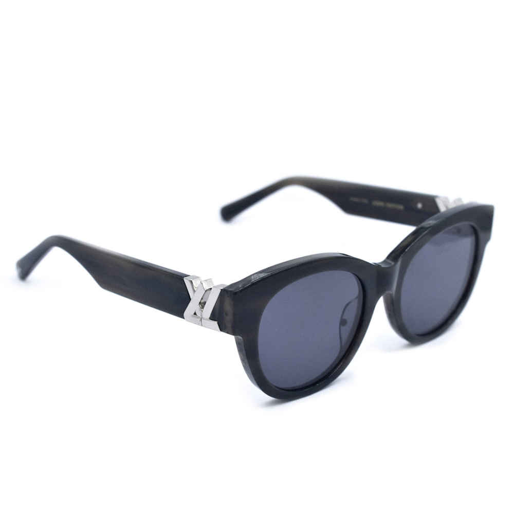 Louis Vuitton Black Confidence Square Round Sunglasses-thumb-0