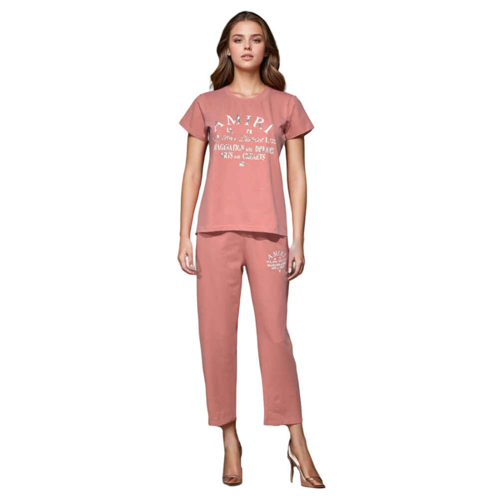 Amiri Pink Premium Cotton Co-ord Set-1