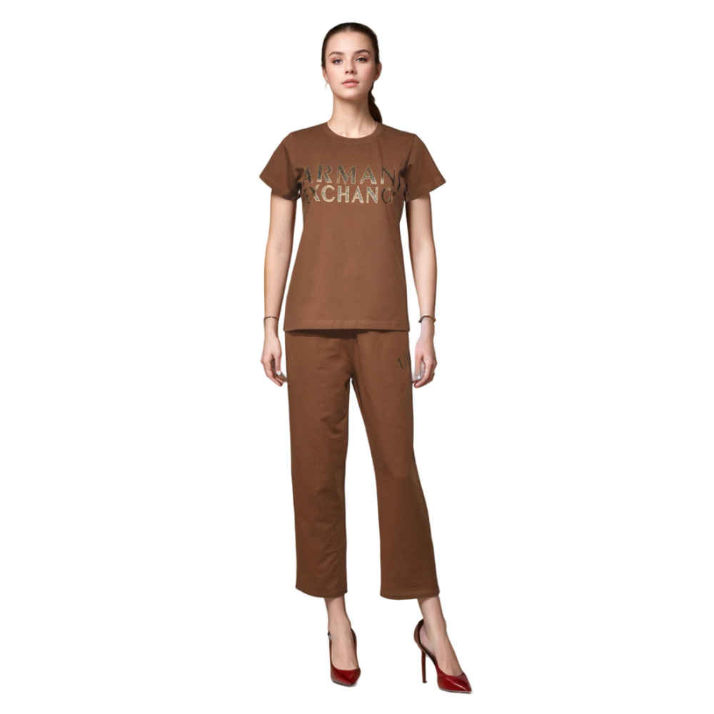 Armani Exchange Brown Premium Cotton Co-ord Set-thumb-1