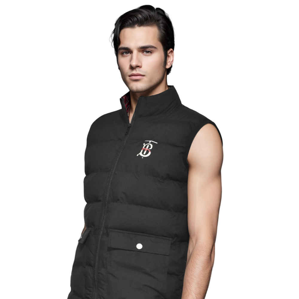 Burberry TB Embroidered Black Sleeveless Jacket-thumb-0