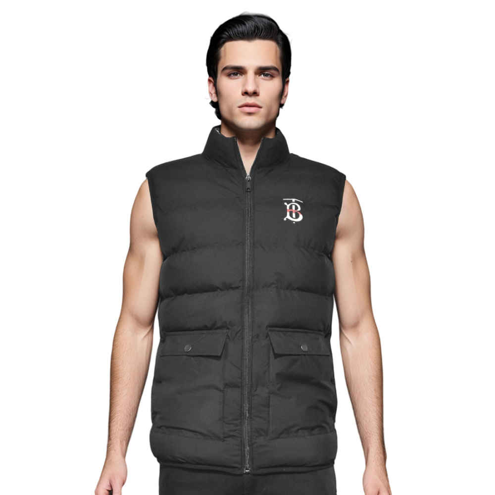 Burberry TB Embroidered Black Sleeveless Jacket-thumb-1