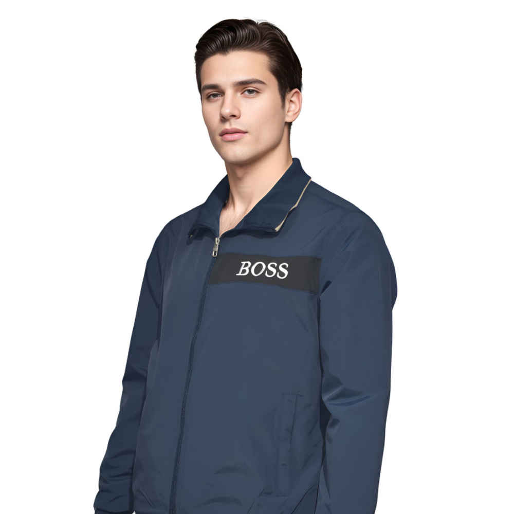 Boss Embroidered logo Blue Premium Quality Jacket-thumb-0