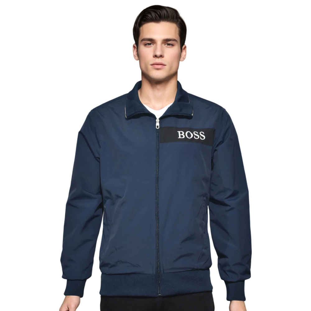 Boss Embroidered logo Blue Premium Quality Jacket-thumb-1