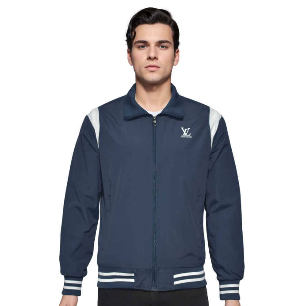 Louis Vuitton Embroidered logo Blue Premium Jacket-1