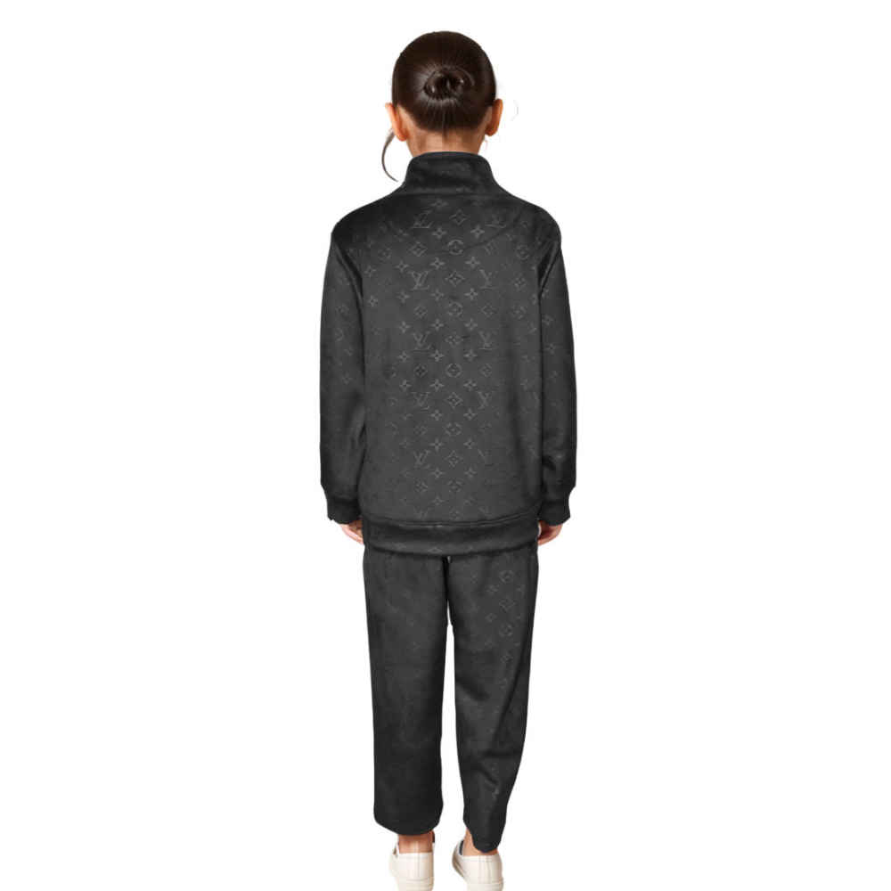 Louis Vuitton Monogram Black Premium Kids Tracksuit-1