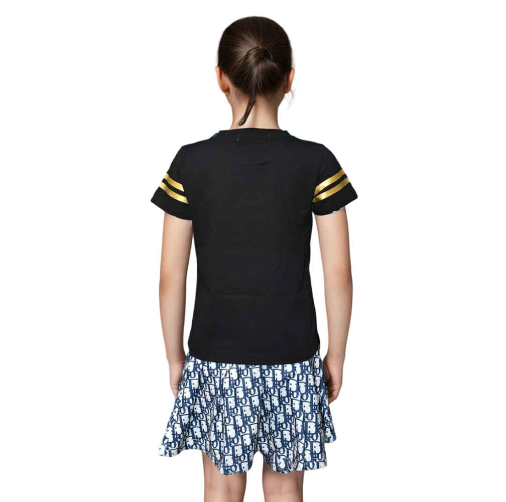 Dior Embroidery logo Black Premium Girls Co-ord Set-thumb-1