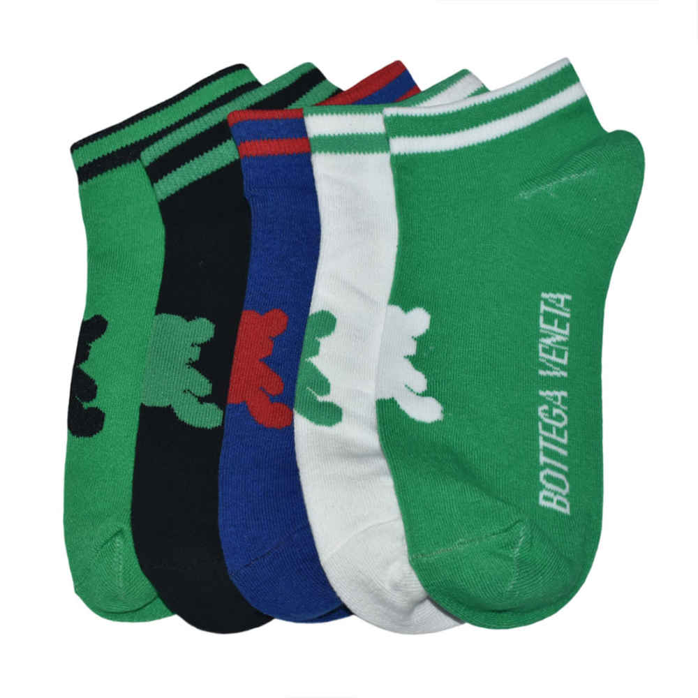Bottega Veneta Teddy Print Premium Low Ankle Socks - Pack of 5-thumb-1