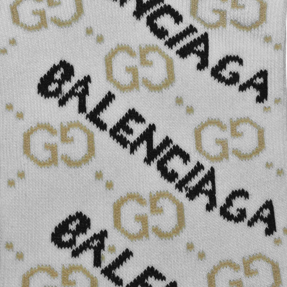 Balenciaga Premium Quality High Low Ankle Socks - Pack of 5-thumb-2