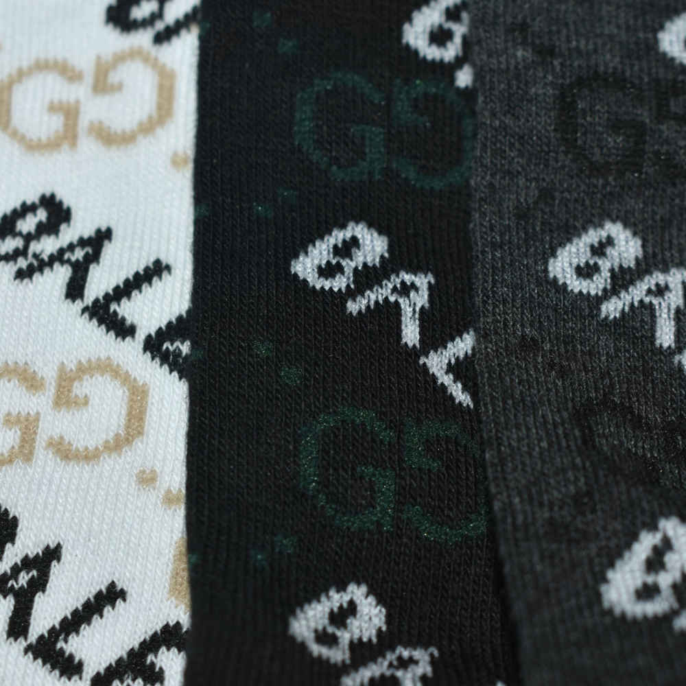 Balenciaga Premium Quality High Low Ankle Socks - Pack of 5-thumb-3