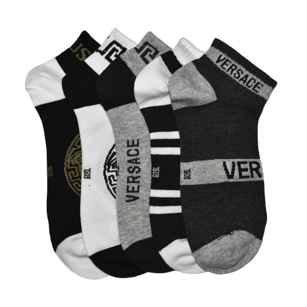 Versace Premium Quality Low Ankle Socks - Pack of 5-thumb-0