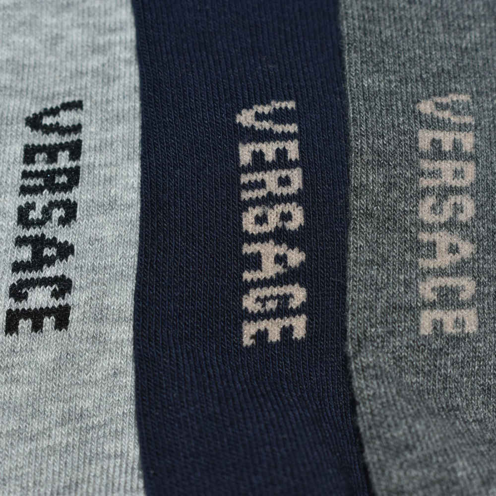 Versace Embroidery Premium Luxury Low Ankle Socks - Pack of 5-thumb-3