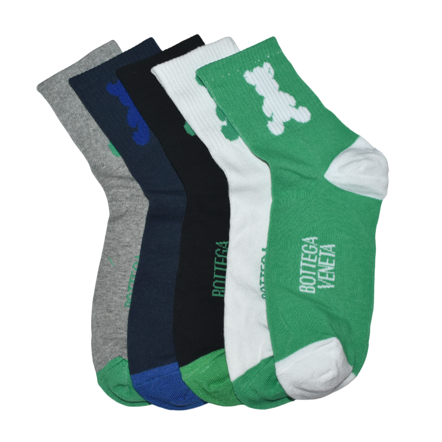 Bottega Veneta Teddy Print Premium Low cut Socks - Pack of 5-thumb-1