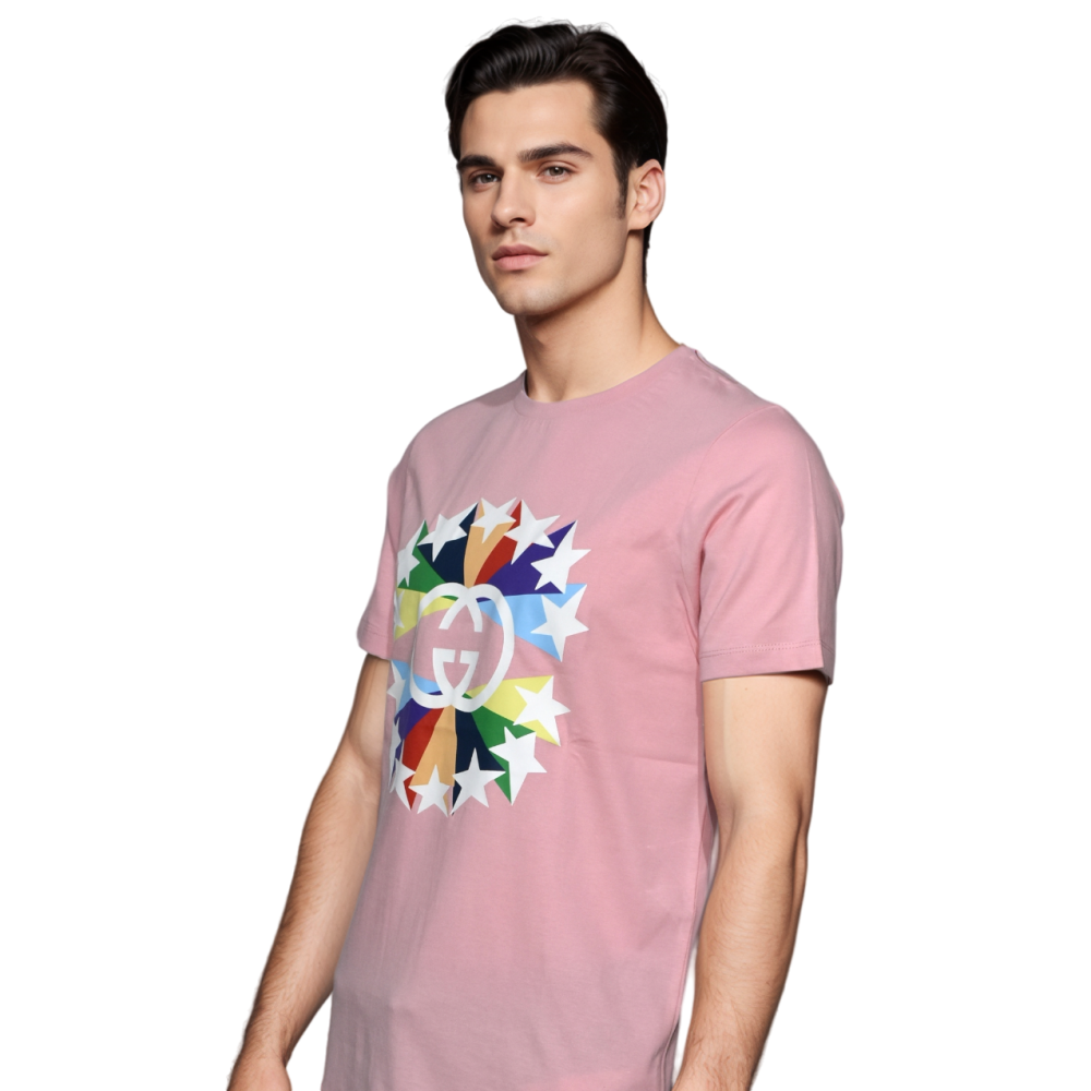 Gucci Pink Premium Luxury Cotton T-shirt-2