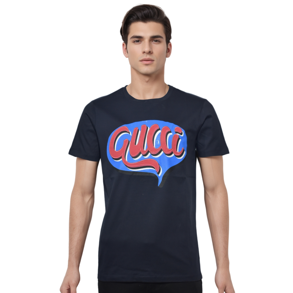 Gucci Navy Blue Premium Quality T-shirt-thumb-0
