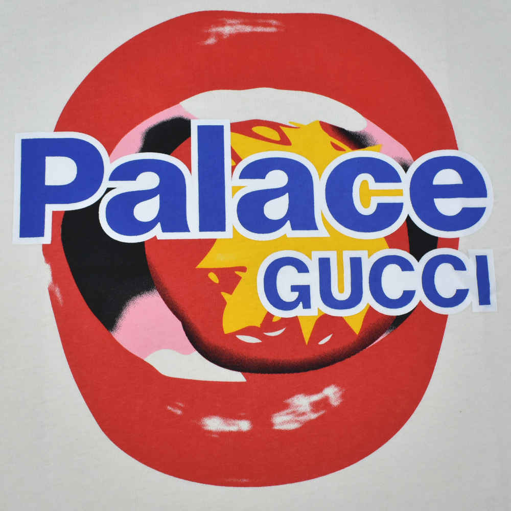 Palace x Gucci Printed Sky Blue Premium T-shirt-3