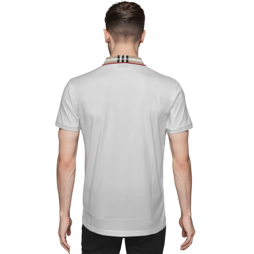 Burberry White Premium Luxury Polo T-shirt-thumb-1