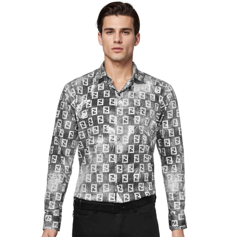 Fendi Logo Print Black Premium Shirt-thumb-0