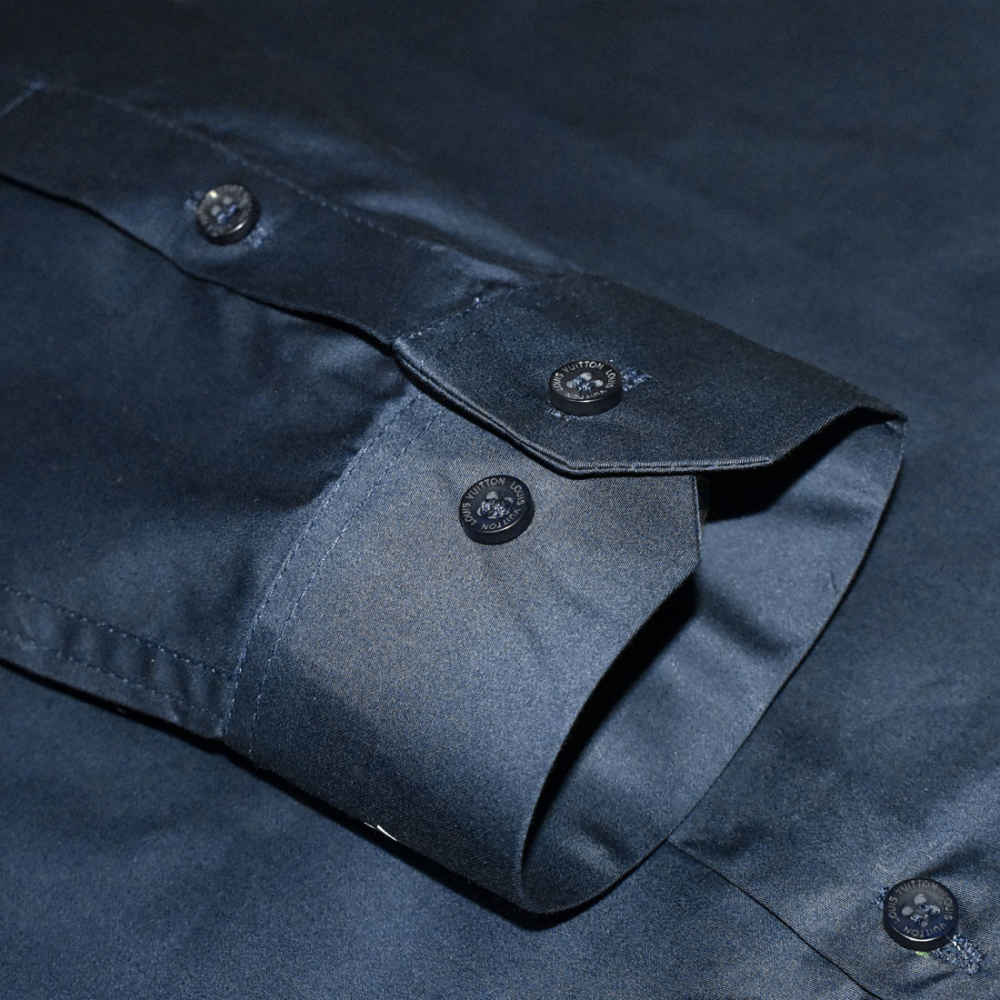 Louis Vuitton Mickey Mouse Print Navy Blue Shirt-5