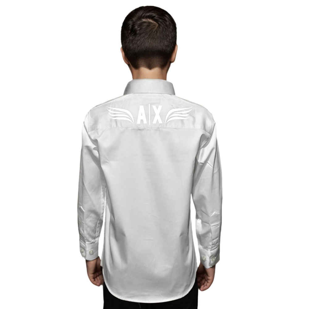 Armani Exchange White Cotton Kids Luxury Shirt-1
