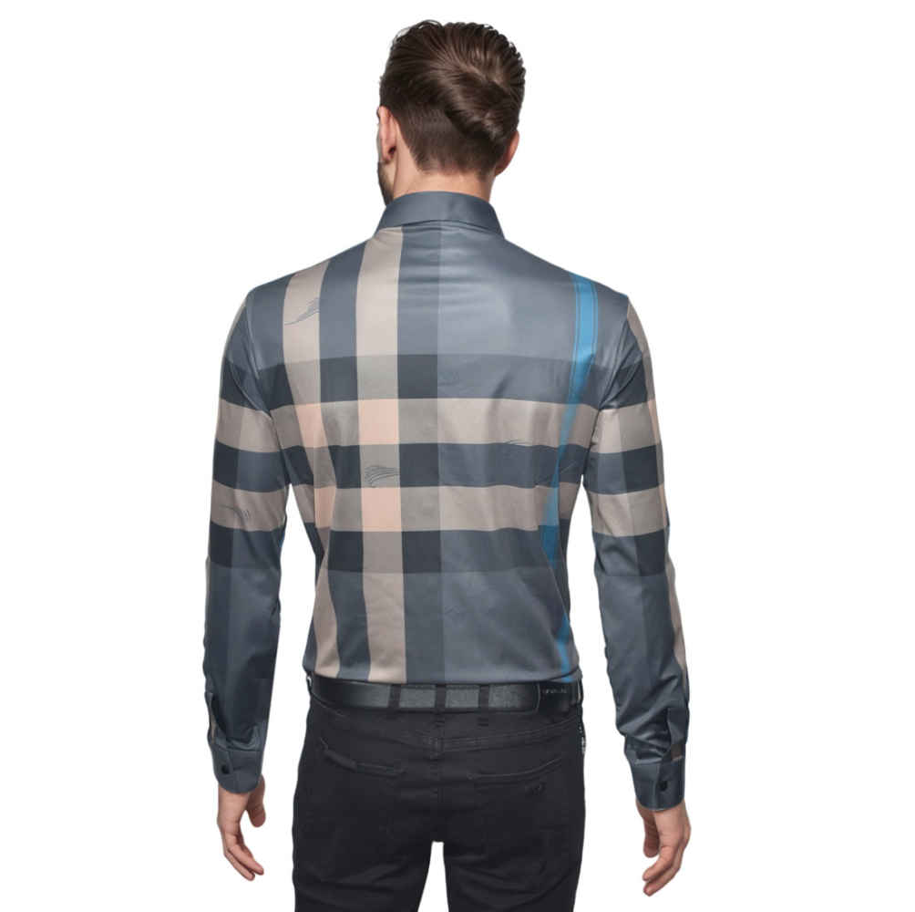 Burberry Check Grey Premium Luxury Shirt-thumb-1