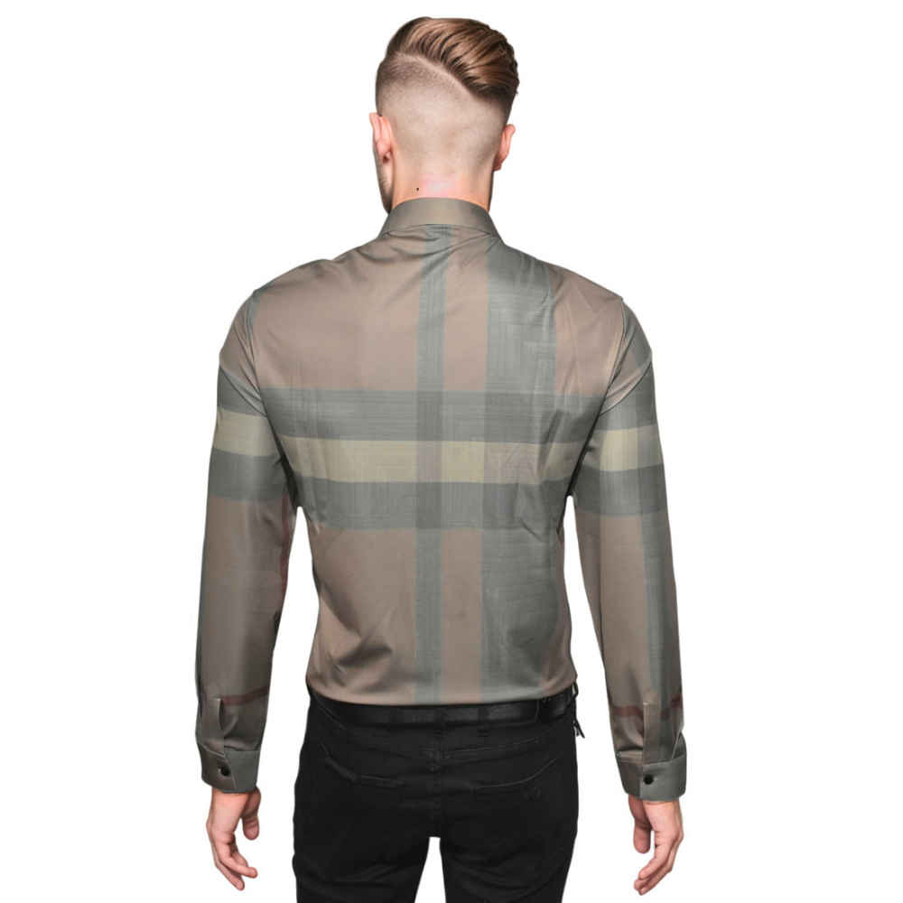 Burberry Check Brown Premium Quality Formal Shirt-1