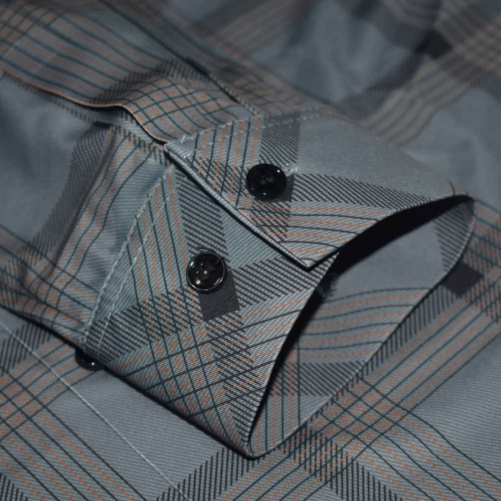 Burberry Grey Checked Premium Men's Casual Shirt-5