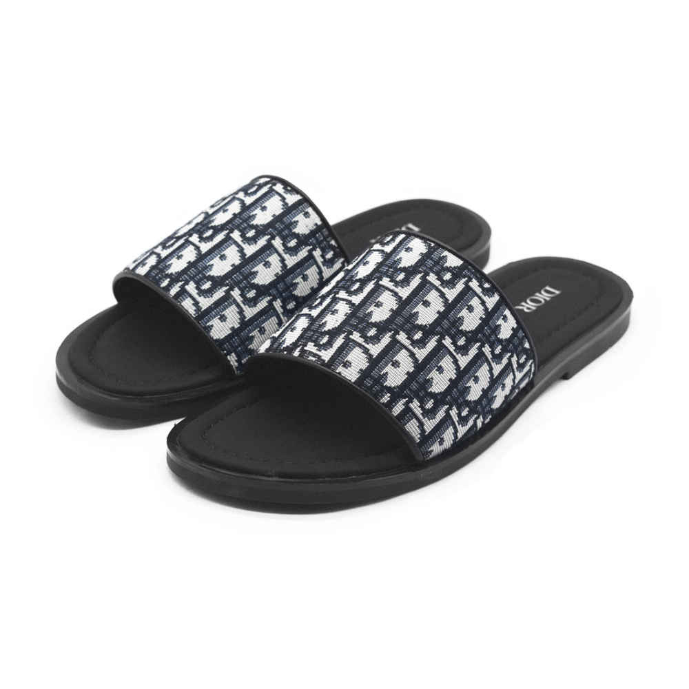 Dior Printed Black & Grey Premium Quality Flip-flops-thumb-0