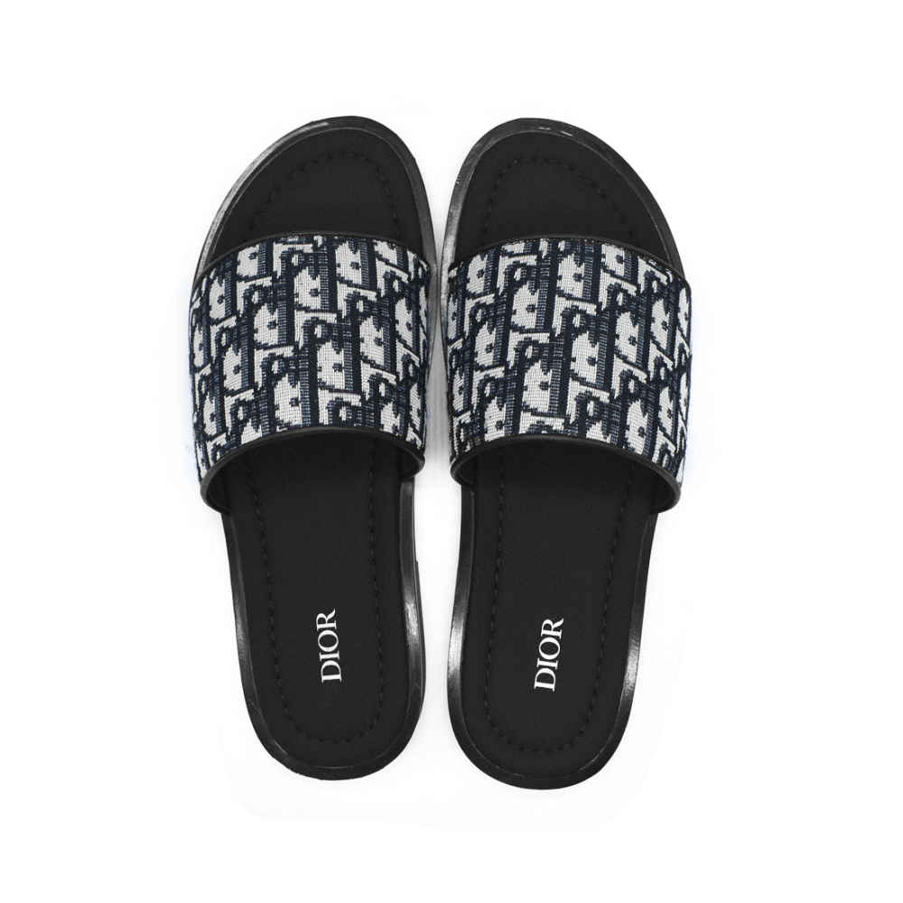 Dior Printed Black & Grey Premium Quality Flip-flops-thumb-3