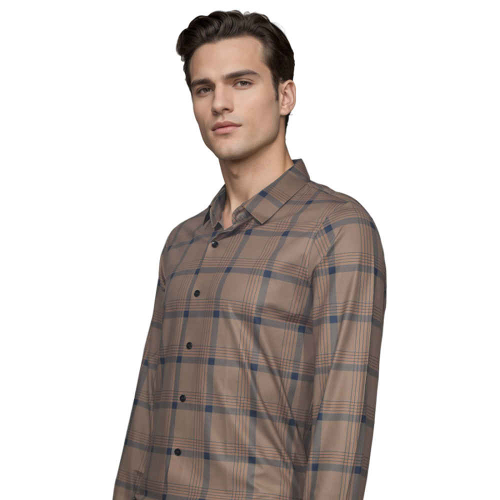 Burberry Premium Men's Brown Check Shirt-2