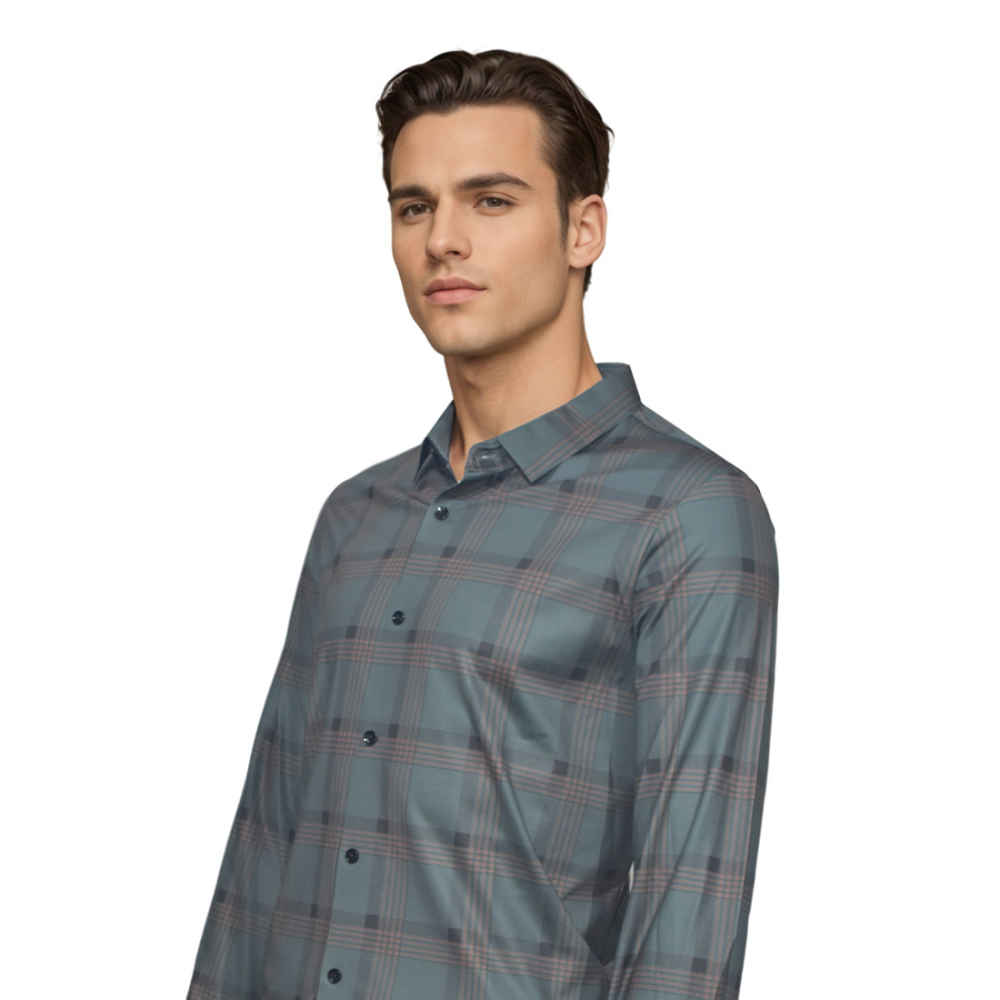 Burberry Green Checked Premium Men's Casual Shirt-2