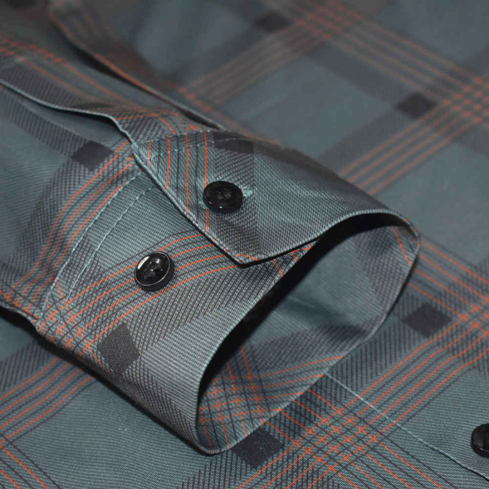 Burberry Green Checked Premium Men's Casual Shirt-5