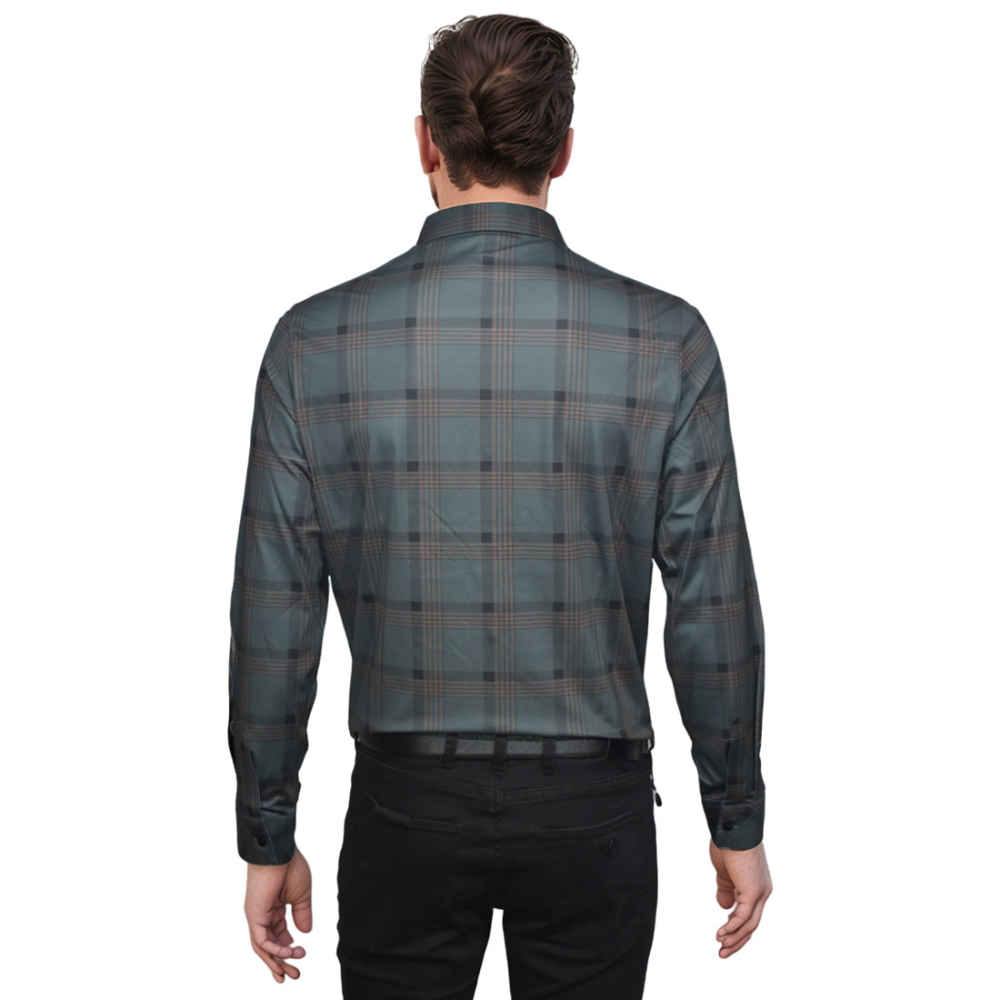 Burberry Green Checked Premium Men's Casual Shirt-1