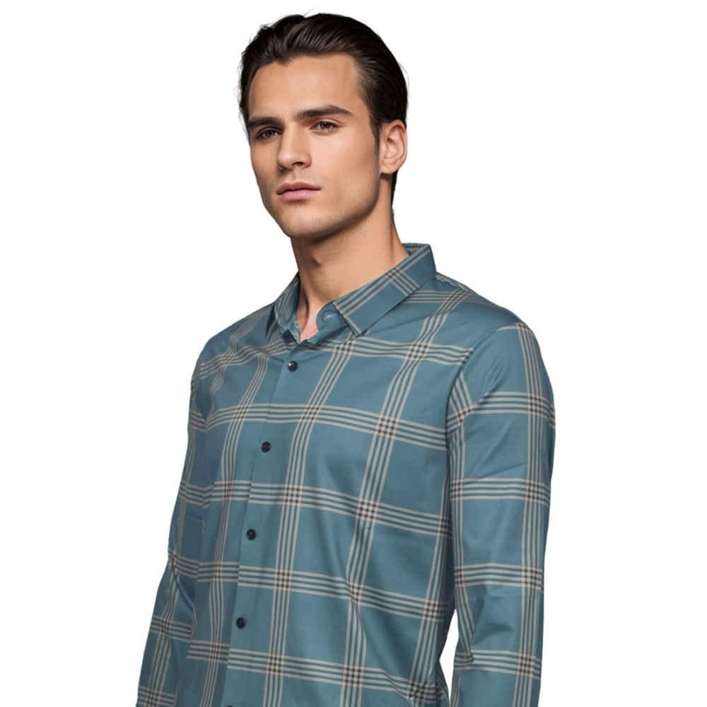 Burberry Green Checked Premium Casual Shirt-2
