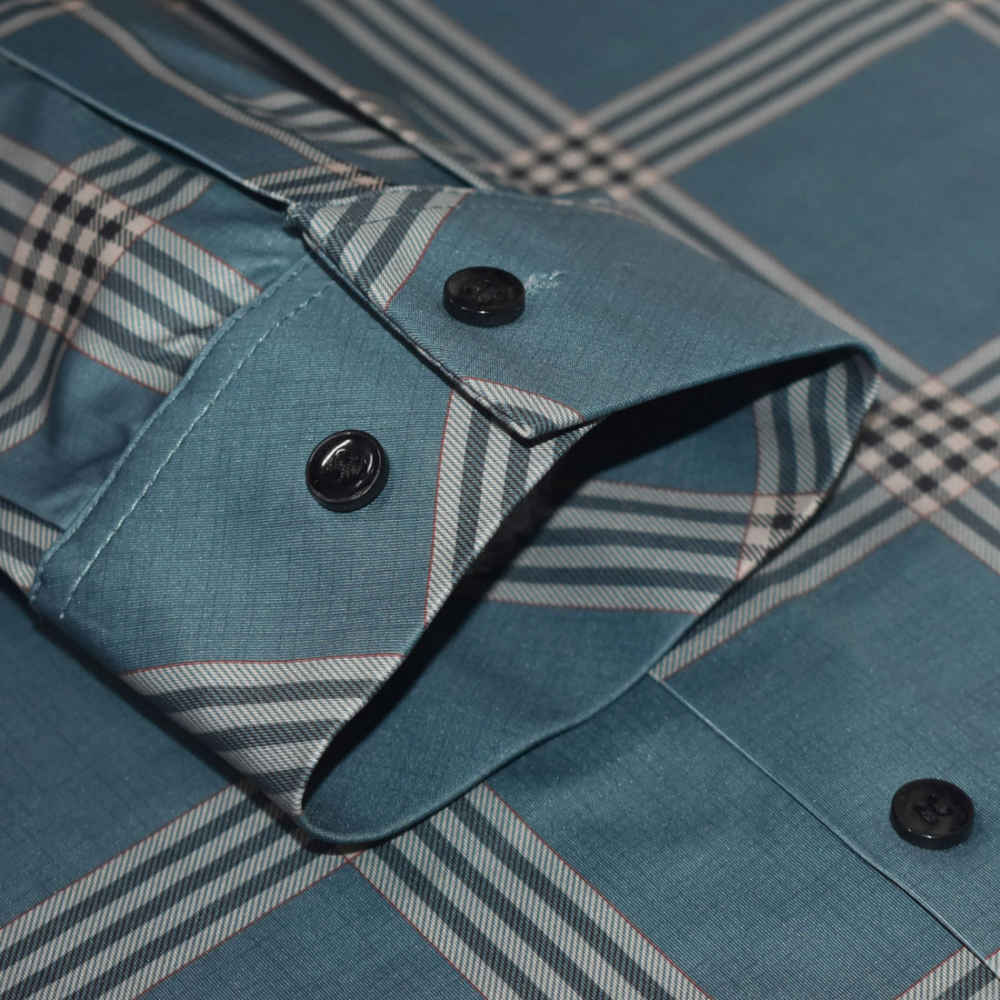 Burberry Green Checked Premium Casual Shirt-5