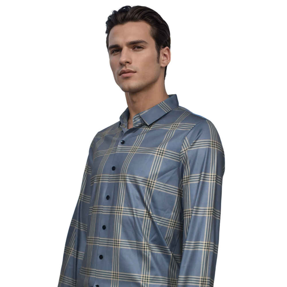 Burberry Blue Check Premium Casual Shirt-2