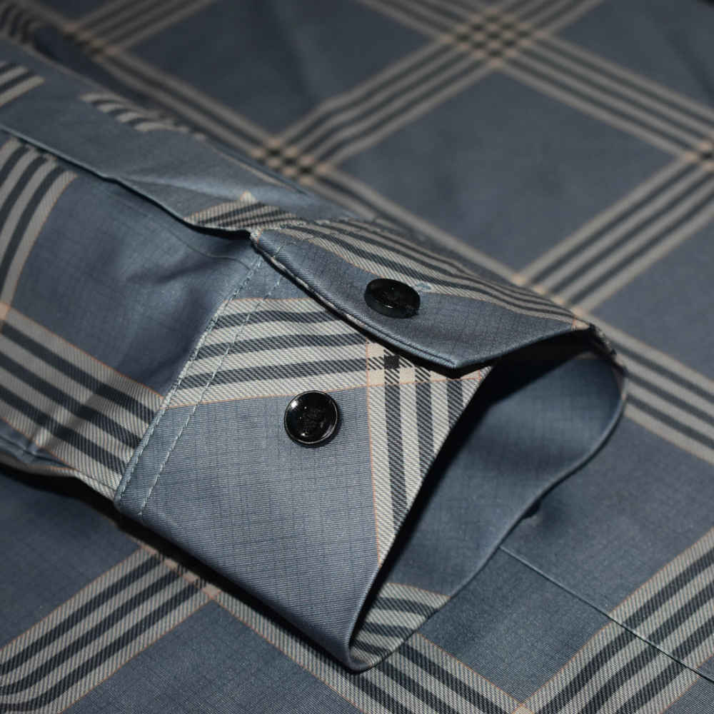 Burberry Blue Check Premium Casual Shirt-5
