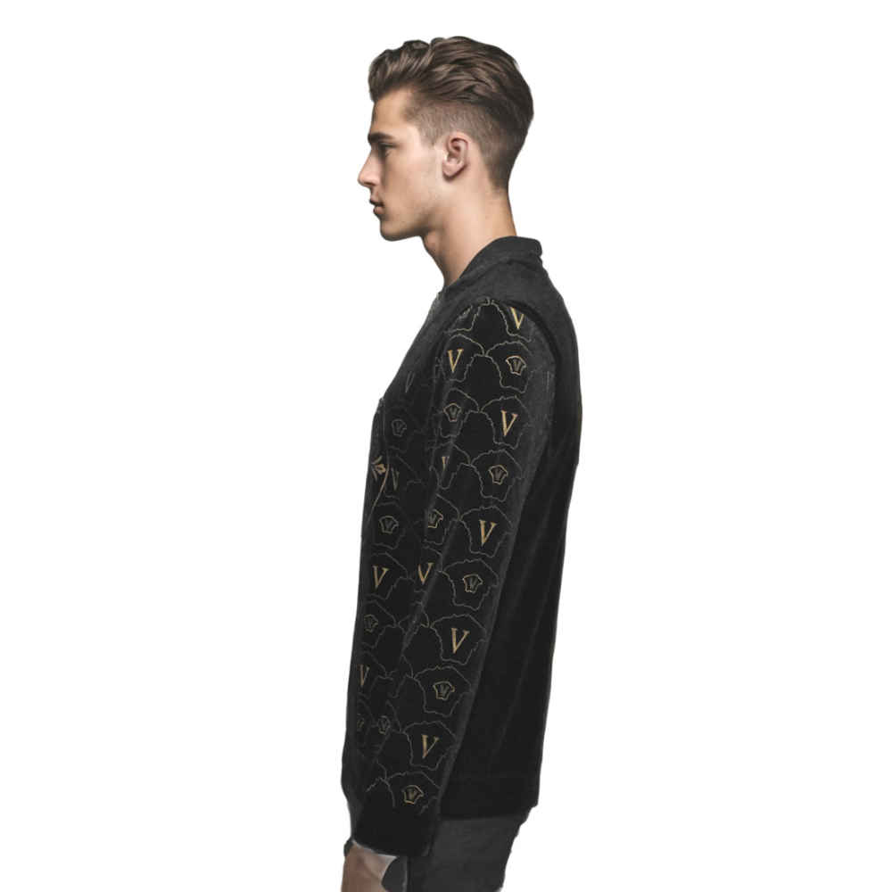 Velvet High End Black Quality Sweatshirt-2