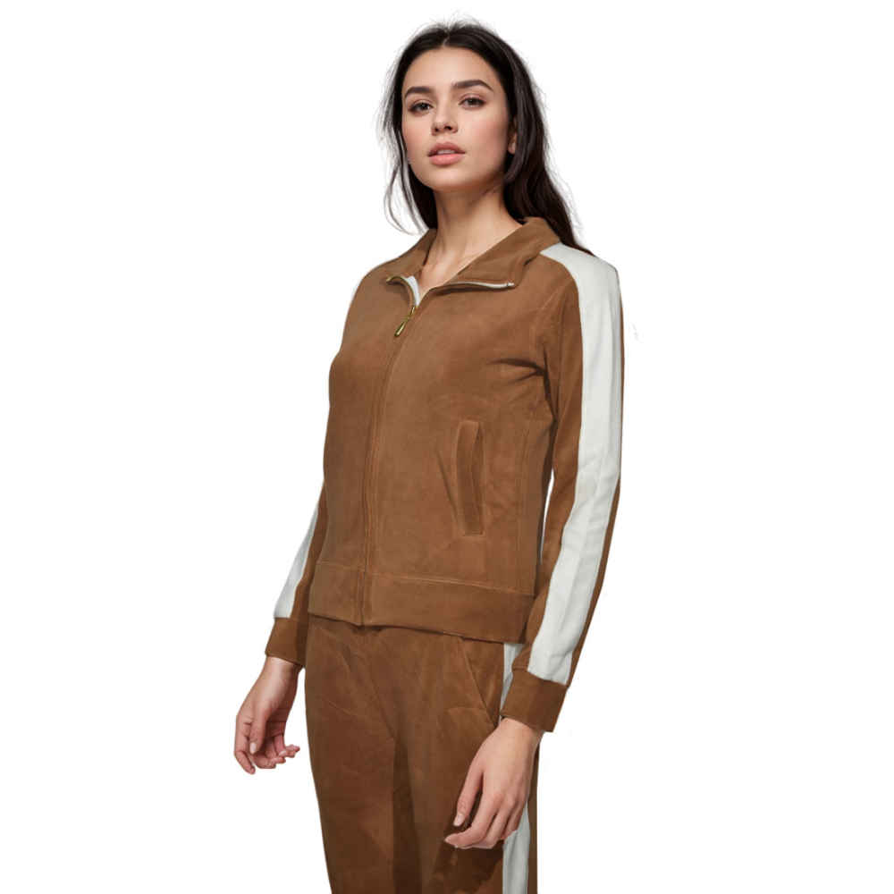 Zara Brown & White Premium Quality Tracksuit-thumb-0