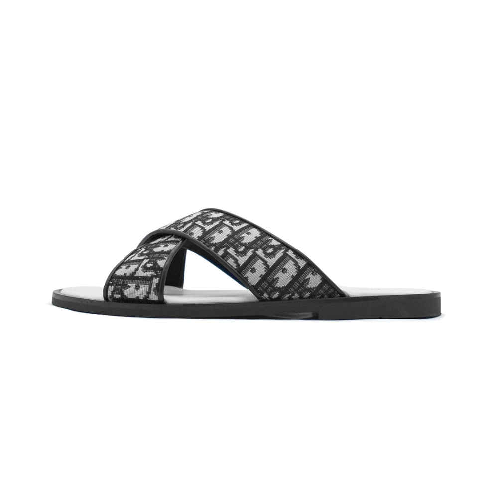 Dior Printed White Premium Leather Flip-flops-1